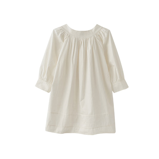 Round Collar Pleated Raglan Sleeve Shirt (PRE-ORDER)