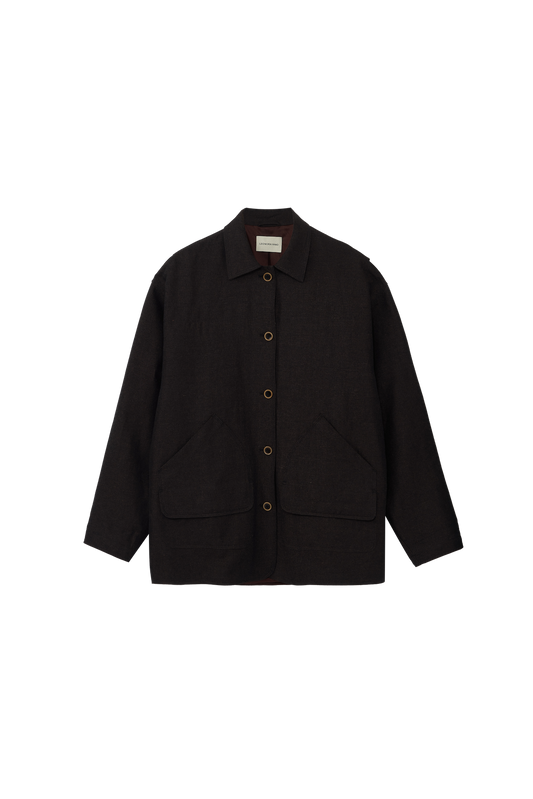 Drop-Shoulder Jacket with Contrast Lining
