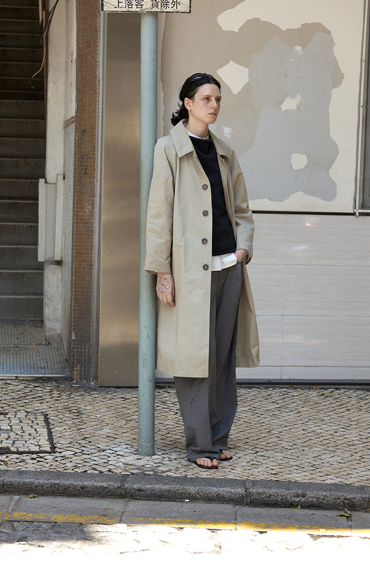 Balmacaan Mid-Length Trench Coat(PRE-ORDER)