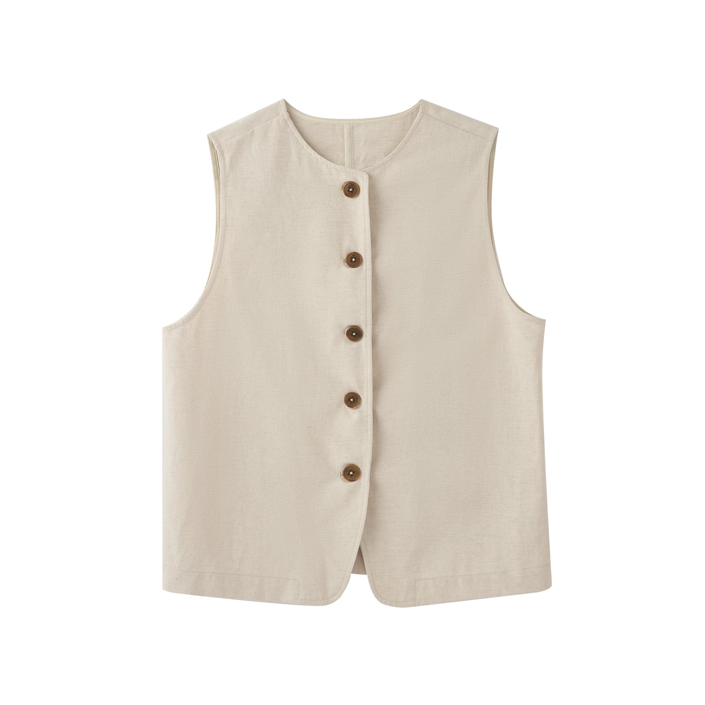 Cotton&Linen Blended Round Neck Vest (PRE-ORDER)