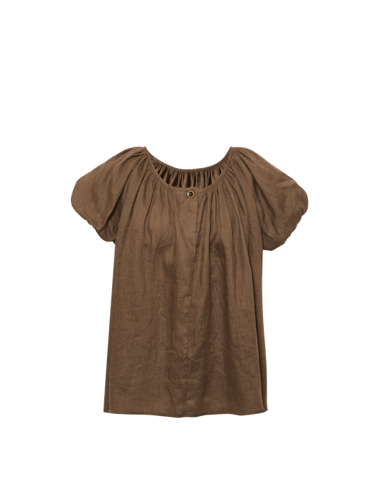 U-Neck Gathered Top
