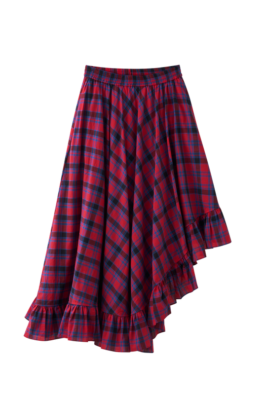 Asymmetric ruffle skirt