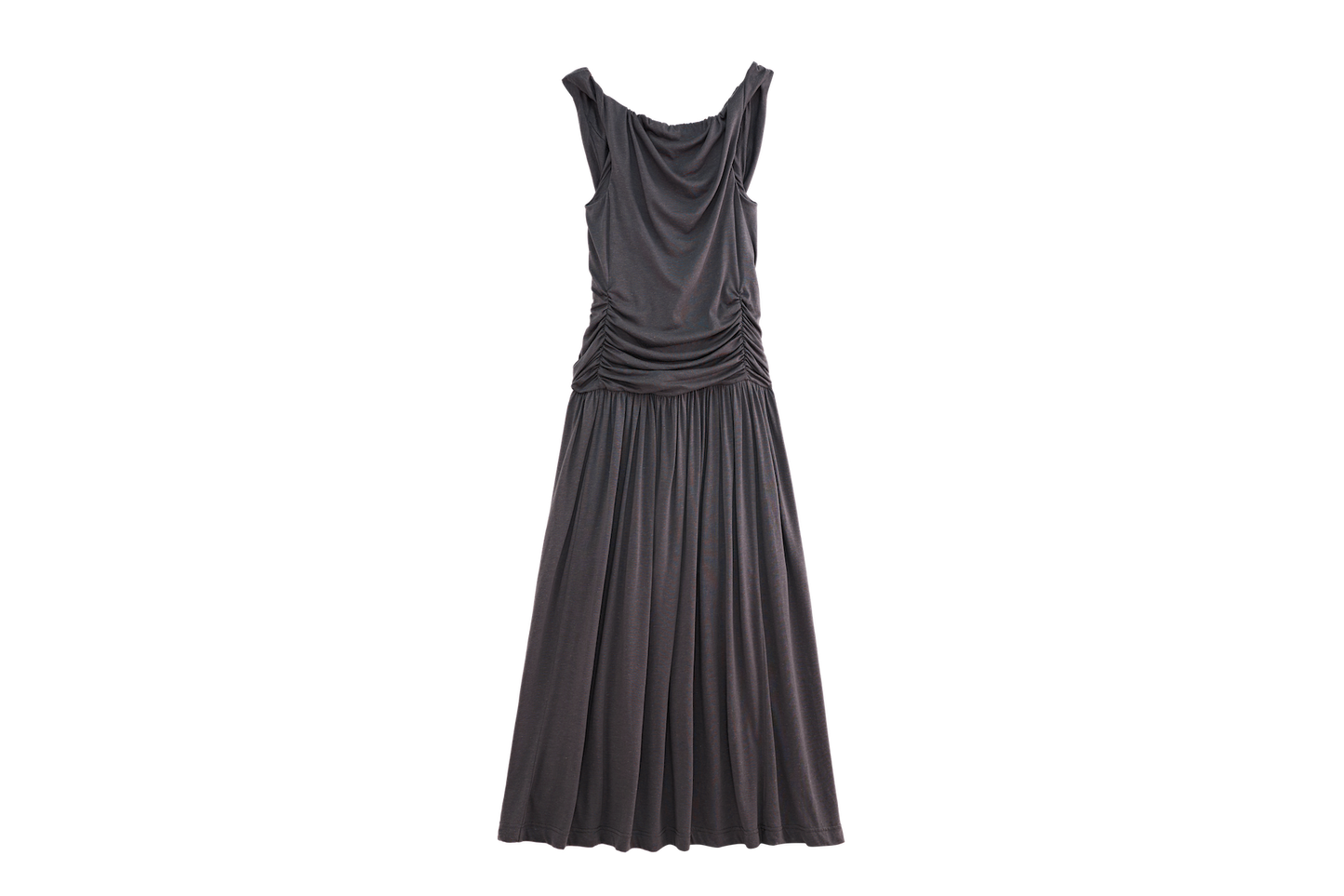 Draped Low-Waist Knit Dress