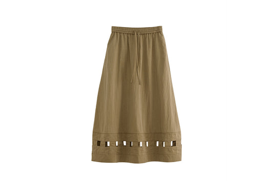 Handcrafted Open-Weave Midi Skirt