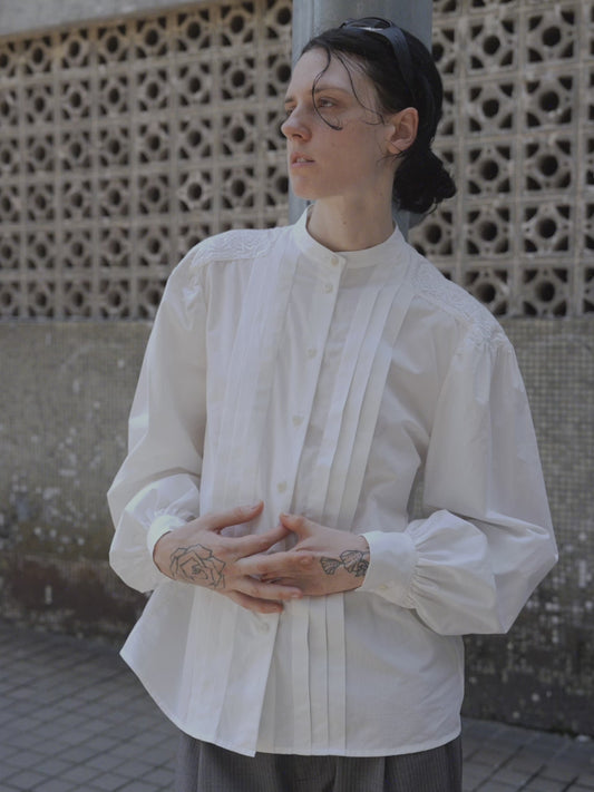 Long Sleeve Cotton-Linen Blend Embroidered Shirt(PRE-ORDER)