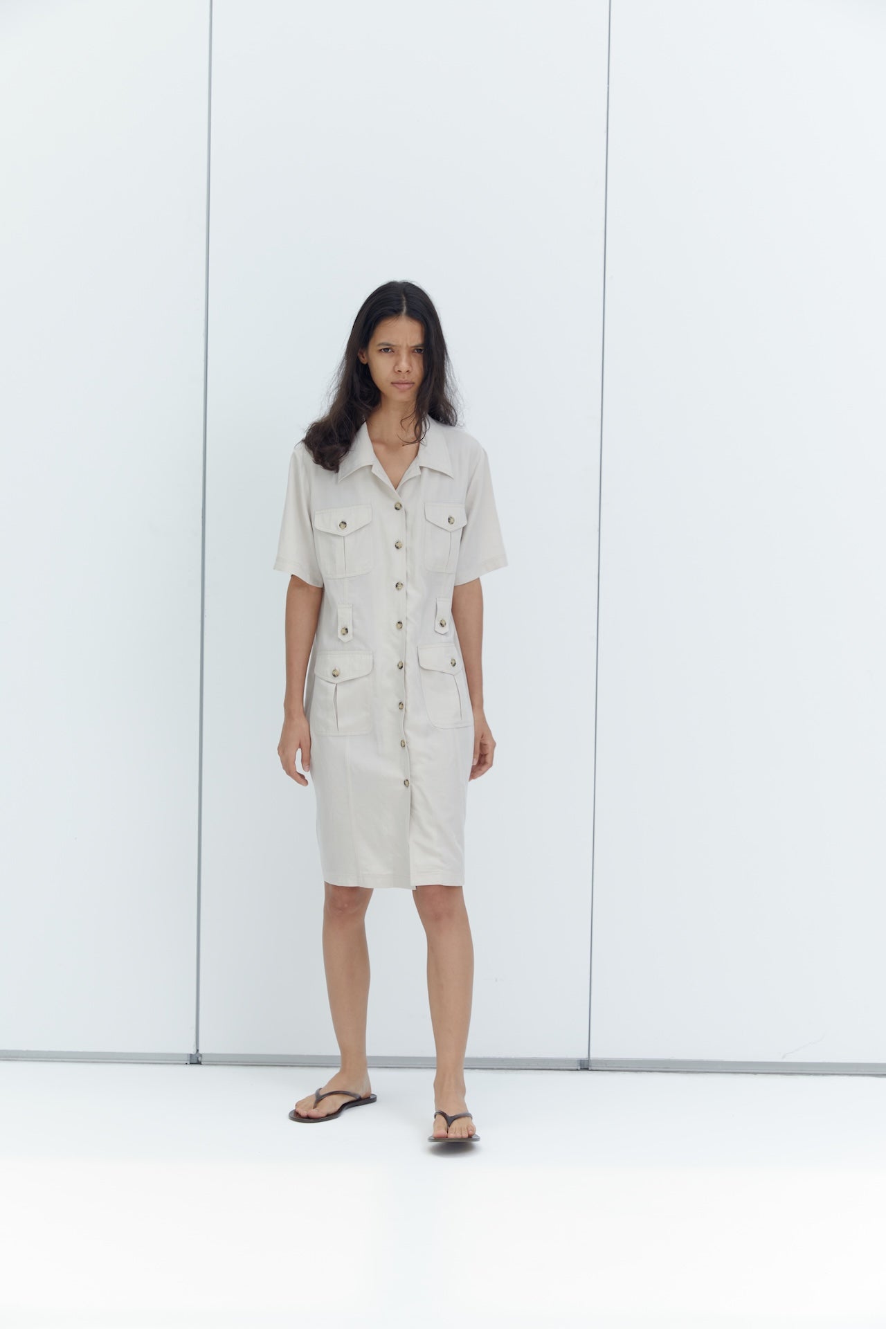 Multi-pocket utility dress